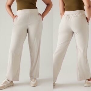 Athleta Brooklyn heights new wide leg highrise sport pant stone beige nwt $99 20